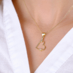 14 Ayar Altın Taşlı Kalpli Kolye Ucu 190