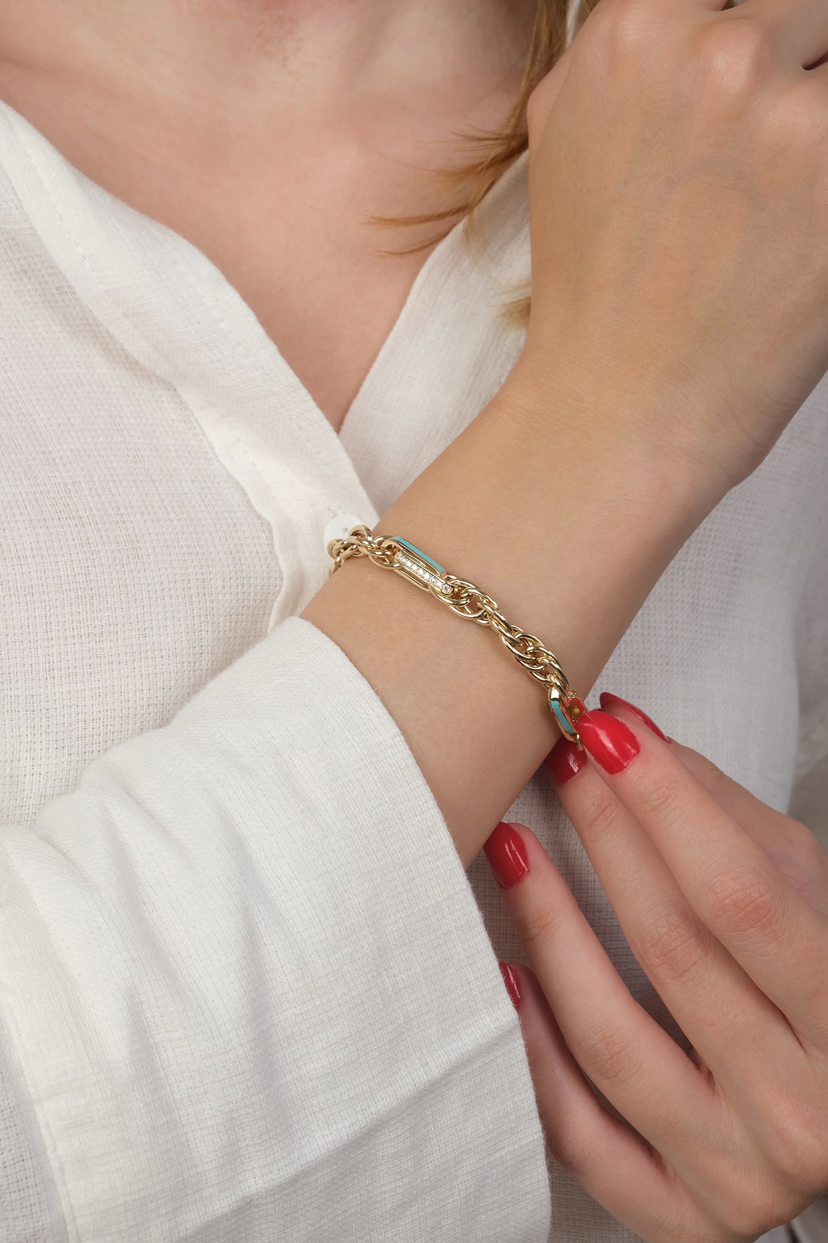 14-k-altin-bileklik-1489-gram-73078523.png 14 Ayar Altın Cetaş Mavi Mineli Zincir Bileklik 423 - Görsel 1