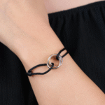 14 Ayar Altın 3 Halkalı Siyah İpli Bileklik 152