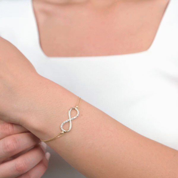 14 Ayar Altın Taşlı Sonsuzluk Bileklik 73