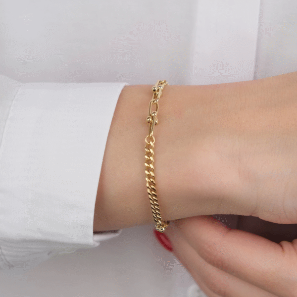 14 Ayar Altın T Zincir Bileklik 553