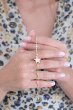 14 Ayar Altın Dorika Toplu Yıldız Bileklik 434 - Görsel 3