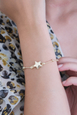 14 Ayar Altın Dorika Toplu Yıldız Bileklik 434 - Görsel 2