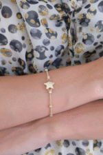 14 Ayar Altın Dorika Toplu Yıldız Bileklik 434