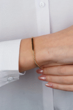 14 Ayar Altın Plaka Detay Bileklik 578 - Görsel 2