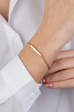 14 Ayar Altın Plaka Detay Bileklik 578