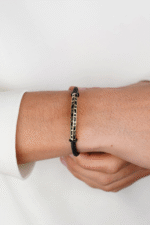 14 Ayar Altın Siyah İpli Erkek Bileklik 580 - Görsel 2