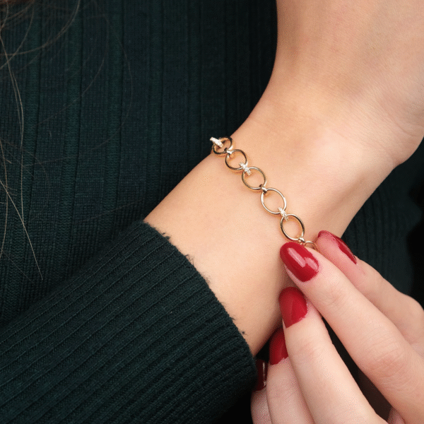 14 Ayar Altın Halka Zincir Bileklik 317