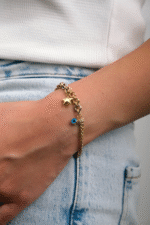 14 Ayar Altın Üç Renkli Sallantılı Bileklik 93 - Görsel 2