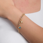 14 Ayar Altın Üç Renkli Sallantılı Bileklik 93