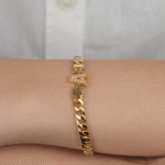 14 Ayar Altın A Harfli Gurmet Zincir Bileklik 569