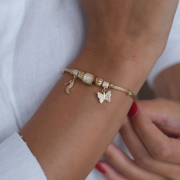 14 Ayar Altın Kelebek Sallantılı Bileklik 464