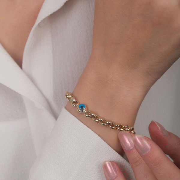 14 Ayar Altın Nazar Boncuklu Bileklik 11