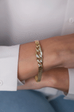 14 Ayar Altın Taşlı Gurmet Zincir Bileklik 385