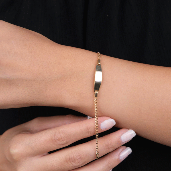 14 Ayar Altın Zincirli Çocuk Künyesi 18