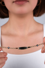 14 Ayar Altın Nazar Boncuklu Çocuk Künyesi 17 - Görsel 2