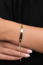 14 Ayar Altın Gurmet Zincirli Çocuk Künyesi 30