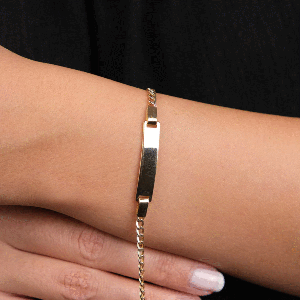 14 Ayar Altın Gurmet Zincirli Çocuk Künyesi 30