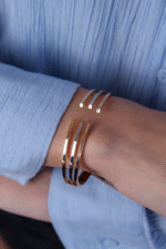 14 Ayar Altın Üç Sıra Kelepçe 8 - Görsel 2