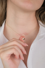 14 Ayar Altın Taşlı Kelebek Kolye 410 - Görsel 4