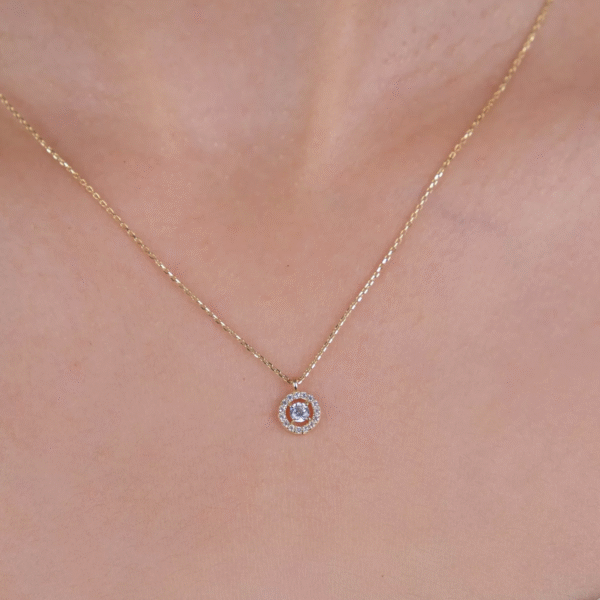 14 Ayar Altın Taşlı Kolye 6