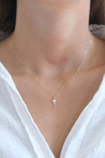 14 Ayar Altın Taşlı Kuzey Yıldızı Kolye 433