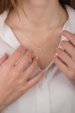 14 Ayar Altın Taşlı Çember Kolye 355