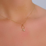 14 Ayar Altın Taşlı Balık Kolye 133