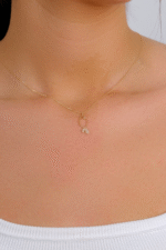 14 Ayar Altın Taşlı Balık Kolye 133 - Görsel 2