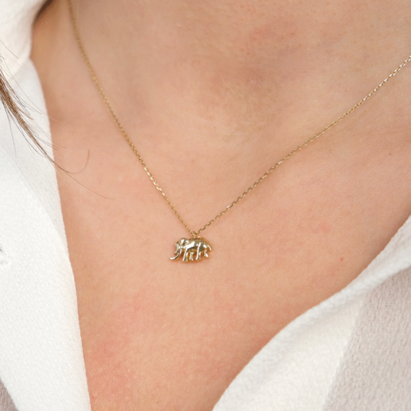 14 Ayar Altın Fil Kolye 90