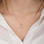 14 Ayar Altın Taşlı Baget Kolye 352