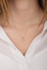 14 Ayar Altın Taşlı Baget Kolye 352