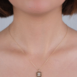 14 Ayar Altın Taşlı Baget Kolye 24