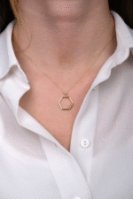 14 Ayar Altın Altıgen Kolye 342 - Görsel 2