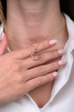 14 Ayar Altın Altıgen Kolye 342 - Görsel 3