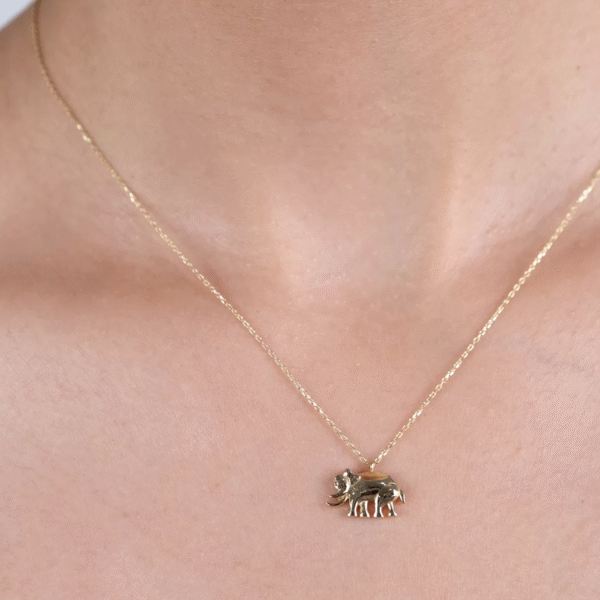 14 Ayar Altın Fil Kolye 216