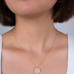 14 Ayar Altın Taşlı Kar Tanesi Kolye 15