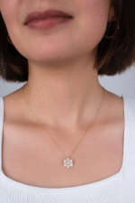 14 Ayar Altın Taşlı Kar Tanesi Kolye 15