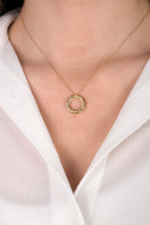 14 Ayar Altın Burgu Çember Kolye 32 - Görsel 2