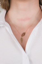 14 Ayar Kolye İkili Yaprak Kolye 160