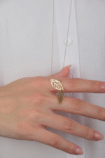 14 Ayar Kolye İkili Yaprak Kolye 160 - Görsel 3