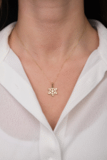 14 Ayar Altın Kar Tanesi Kolye 117 - Görsel 2