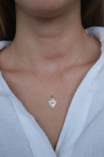 14 Ayar Altın Sedefli Rozet Kolye 441 - Görsel 2