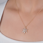 14 Ayar Altın Taşlı Çiçek Kolye 42