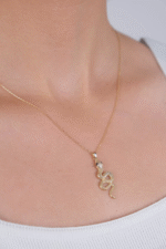 14 Ayar Altın Yılan Kolye 91