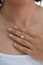 14 Ayar Altın Taşlı Yuvarlak Kolye 111 - Görsel 3