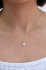 14 Ayar Altın Taşlı Yuvarlak Kolye 111