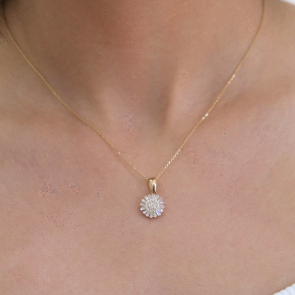 14 Ayar Altın Taşlı Yuvarlak Kolye 111