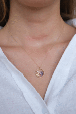 14 Ayar Altın Taşlı Çiçek Kolye 440 - Görsel 2