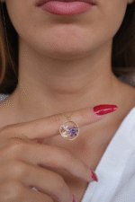 14 Ayar Altın Taşlı Çiçek Kolye 440 - Görsel 3